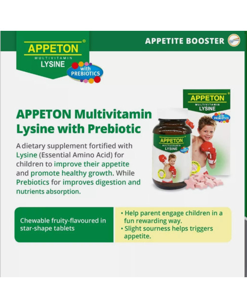 Appeton Multivitamin With Lysine Chewable Tablet 60's