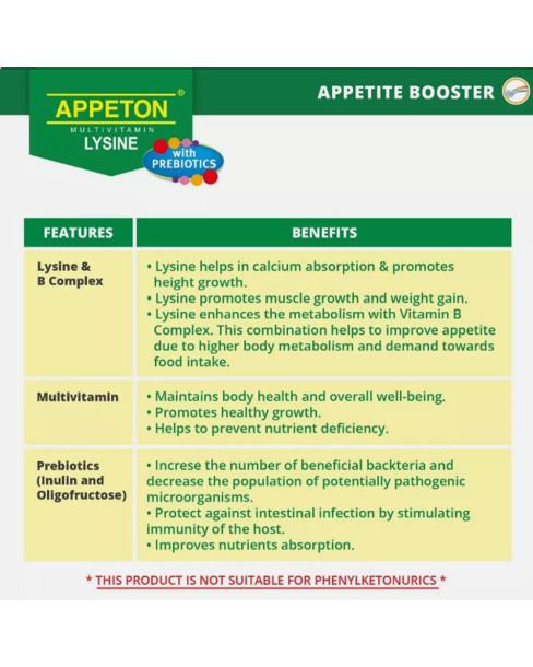 Appeton Multivitamin With Lysine Chewable Tablet 60's