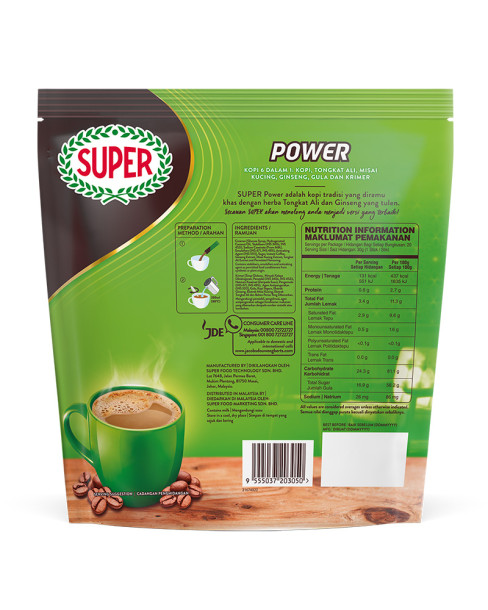 Super Power 6 in 1 Instant Coffee Tongkat Ali With Ginseng 20s x 30g 