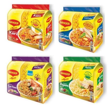 Malaysian Instant Noodle 2 Minute Chicken Curry,Asam Laksa,Tomyam and Chicken Flavour