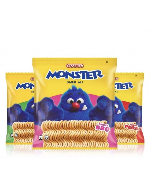 Mamee Monster Snack Family Pack 8s x 25g BBQ/CHICKEN/BLACK PEPPER