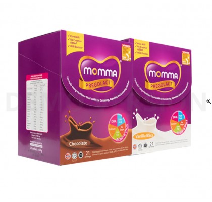 Milk Booster MOMMA® Pregolact® Chocolate/Vanilla Bliss - Value Pack 420g Per Box (21Sachets) New Packaging