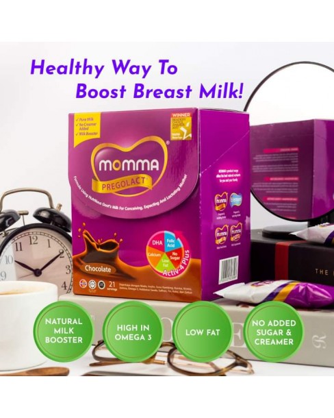 Milk Booster MOMMA® Pregolact® Chocolate/Vanilla Bliss - Value Pack 420g Per Box (21Sachets) New Packaging